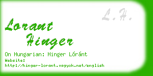 lorant hinger business card