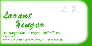 lorant hinger business card